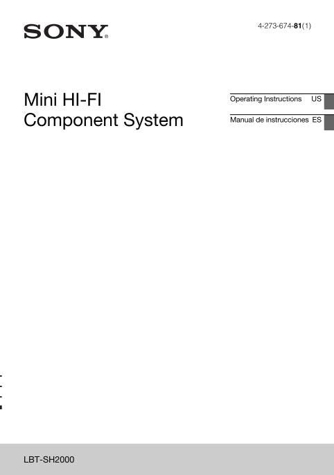 Sony LBTSH2000 Audio System Operating Manual