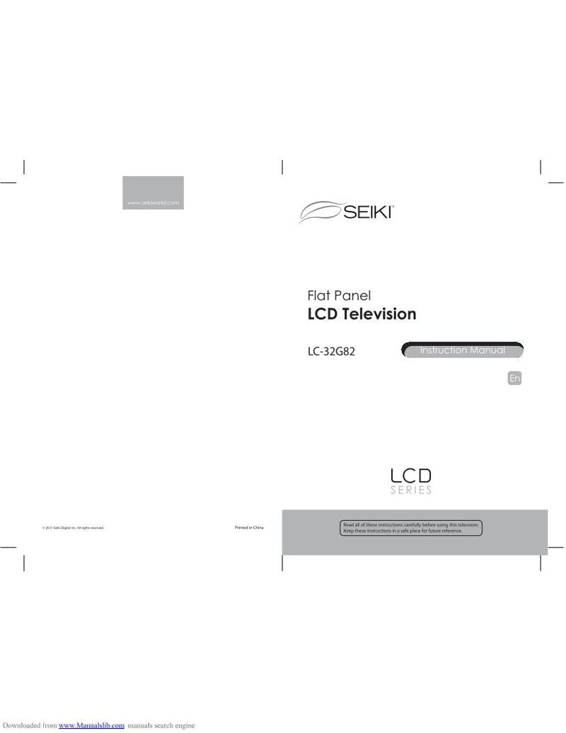 Seiki SEIKI LC32G82 TVOM TV Operating Manual