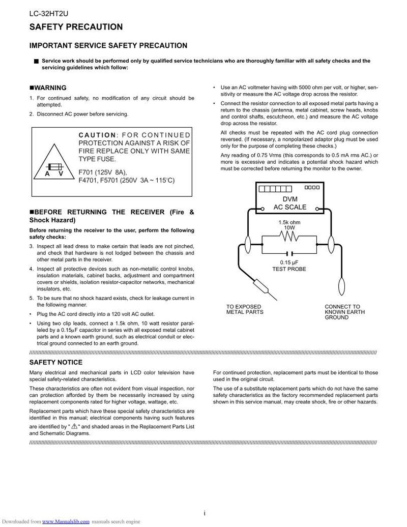 Sharp LC32HT2U TV Operating Manual