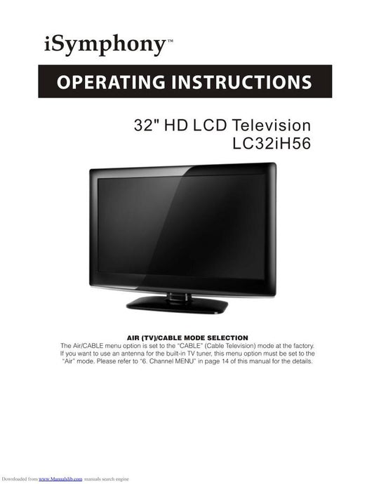 iSymphony LC32IH62 TV Operating Manual