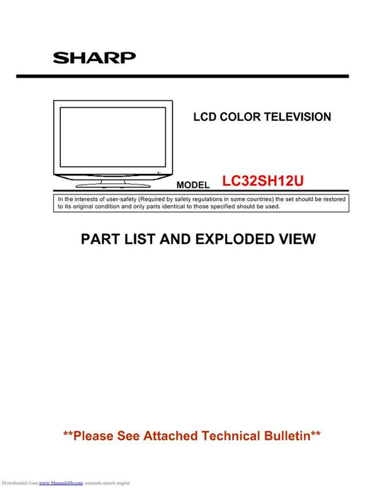 Sharp LC32SH12U TV Operating Manual