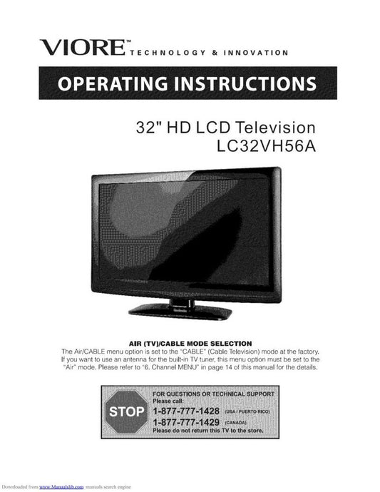 Viore LC32VH56A TV Operating Manual