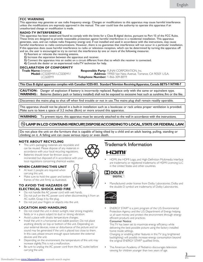 Emerson Emerson LC320EM1F Operating Manual