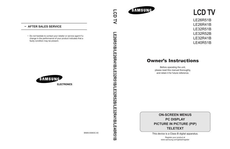 Samsung le26r41b LE26R50B LE32R41B TV Operating Manual