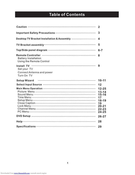 Curtis LEDVD2488A TV/DVD Combo Operating Manual