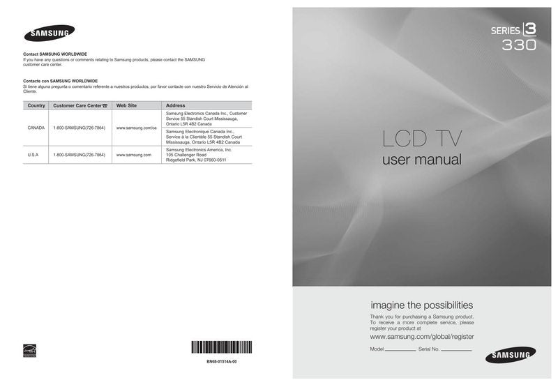 Samsung CS29D4S7X/AAG CT29K10MQ HLR4667WAX/XAA TV Operating Manual