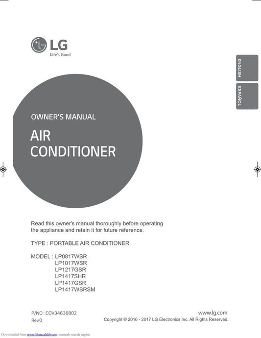 LG LP0817 WSR Air Conditioner Unit Operating Manual