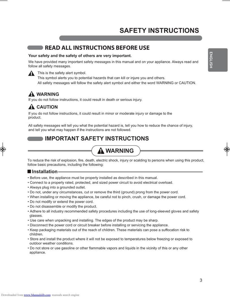 LG LP0817 WSR Air Conditioner Unit Operating Manual