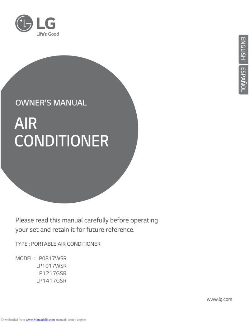 LG LP1417 GSR Air Conditioner Unit Operating Manual