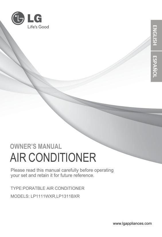 LG LP1311 BXR Air Conditioner Unit Operating Manual