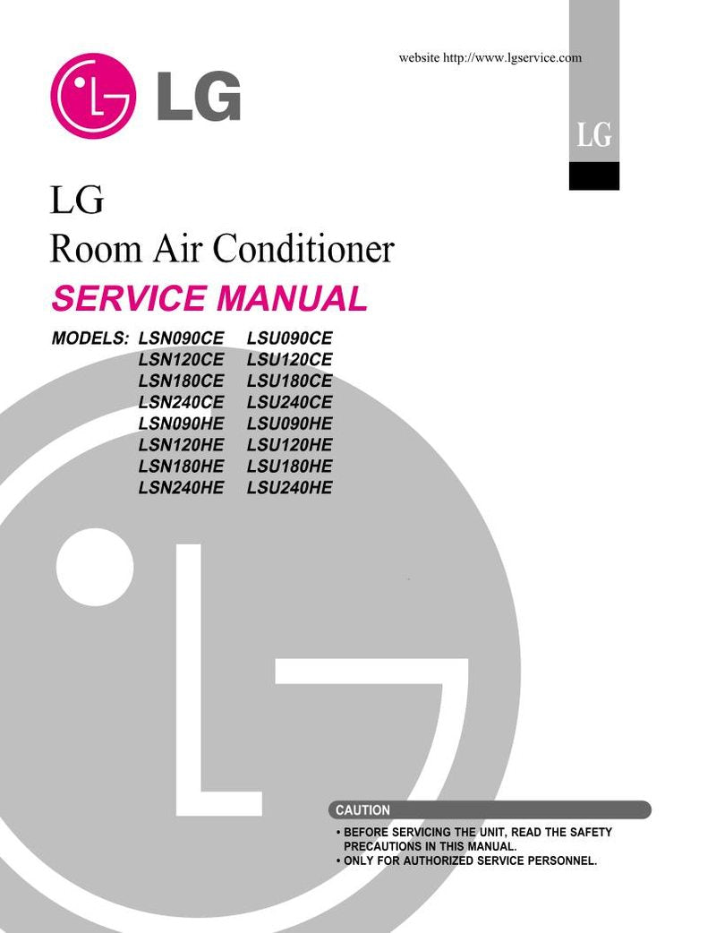 LG LSN180 CE HEV1 LSN090 HEV Air Conditioner Unit Service Manual