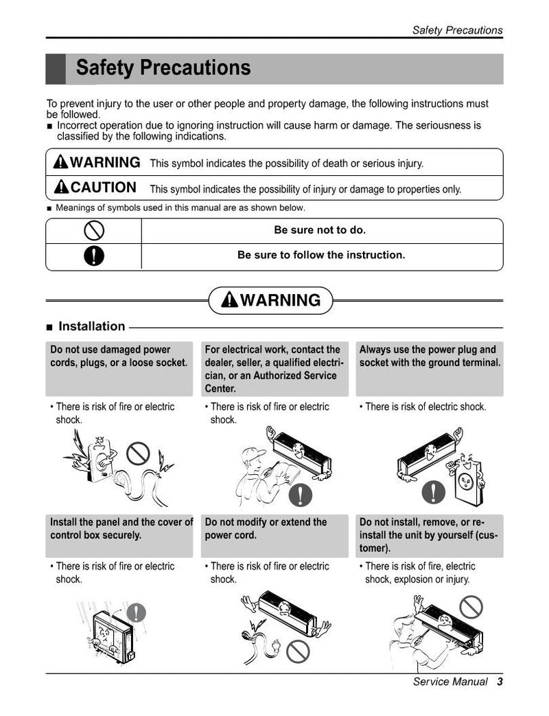 LG LSN180 CE HEV1 LSN090 HEV Air Conditioner Unit Service Manual