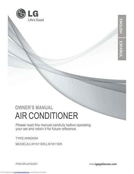 LG LW1511 ER Air Conditioner Unit Operating Manual