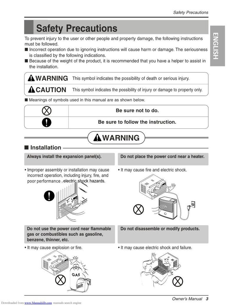 LG LW1511 ER Air Conditioner Unit Operating Manual