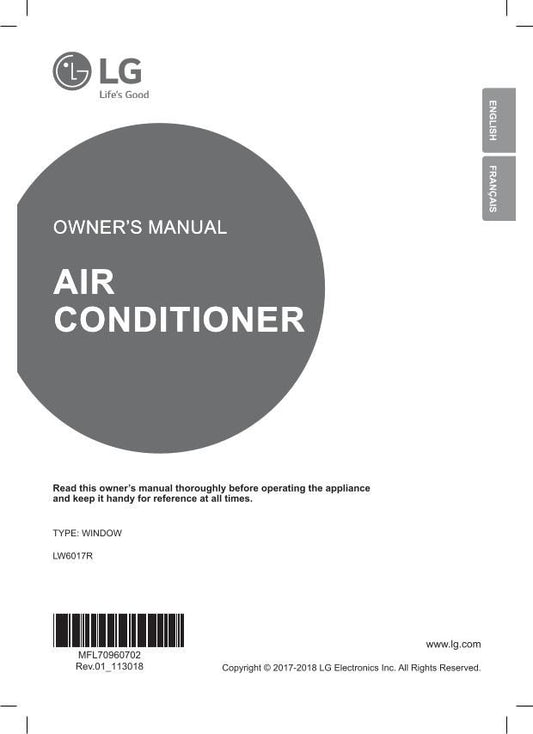 LG LW6017 R Air Conditioner Unit Operating Manual