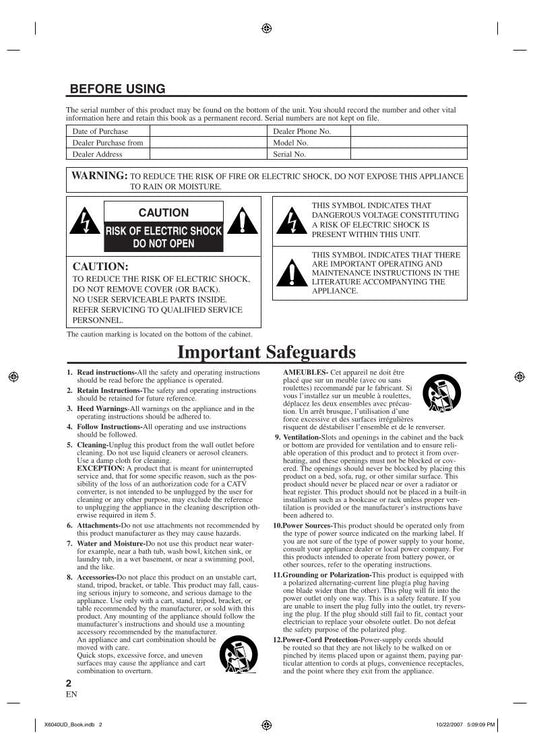 Magnavox TB100MW9 Digital TV Tuner Converter Box Operating Manual