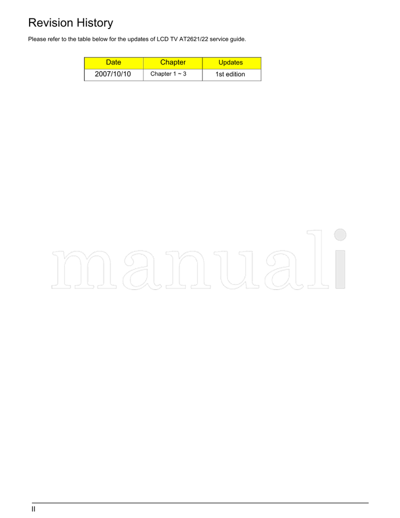 Acer AT2621 (35 pages) TV Service Manual