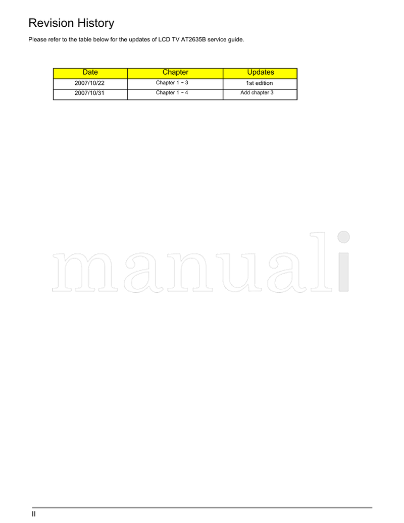 Acer AT2635B (38 pages) TV Service Manual