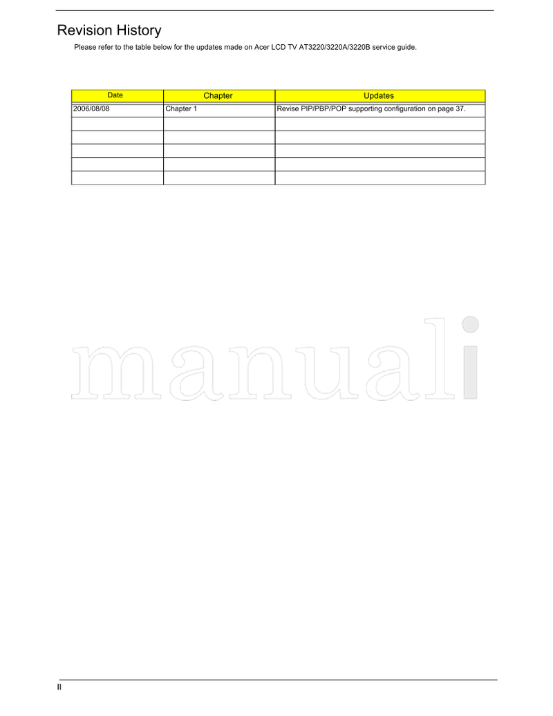 Acer AT3220A 3220B (78 pages) TV Service Manual