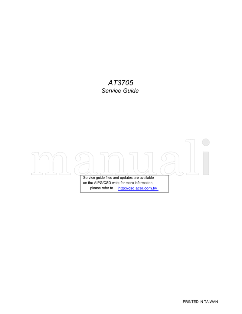 Acer AT3705 (112 pages) TV Service Manual