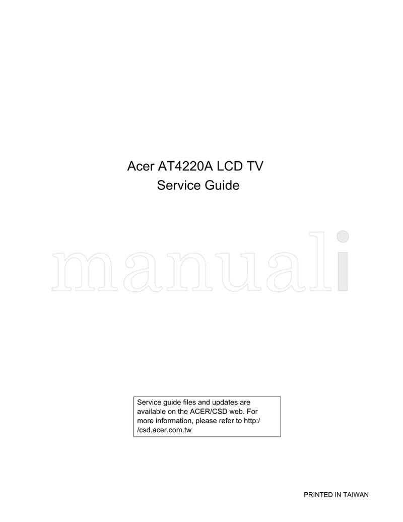 Acer AT4220A (78 pages) TV Service Manual