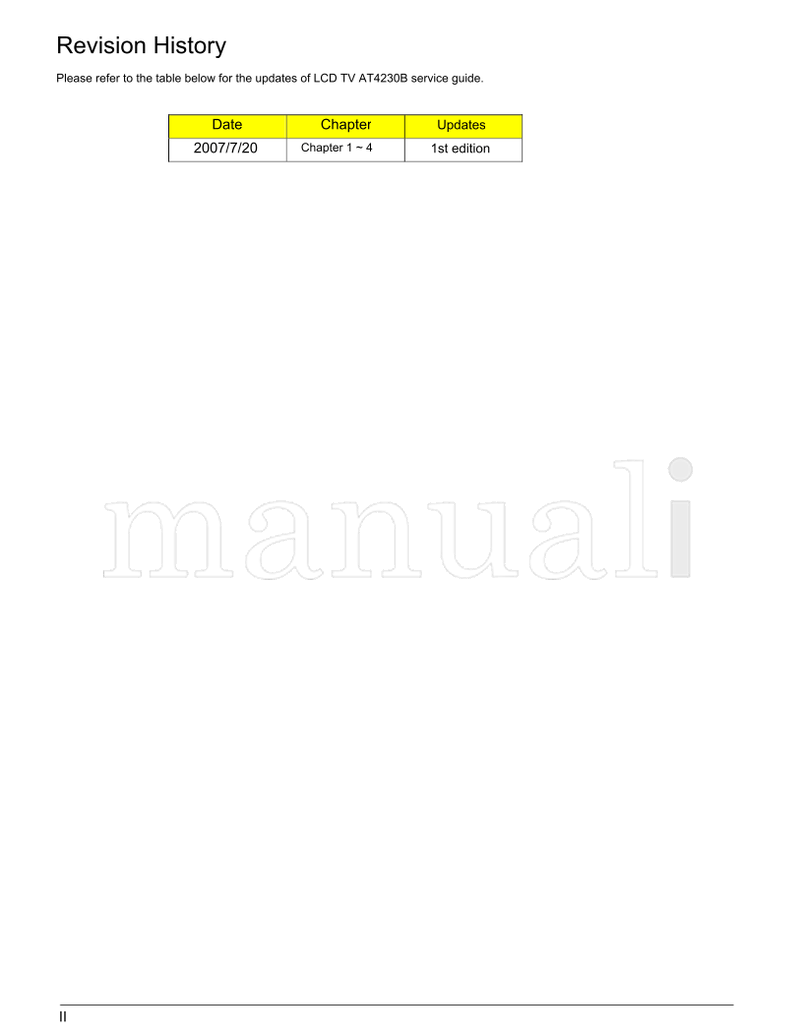 Acer AT4230B (49 pages) TV Service Manual