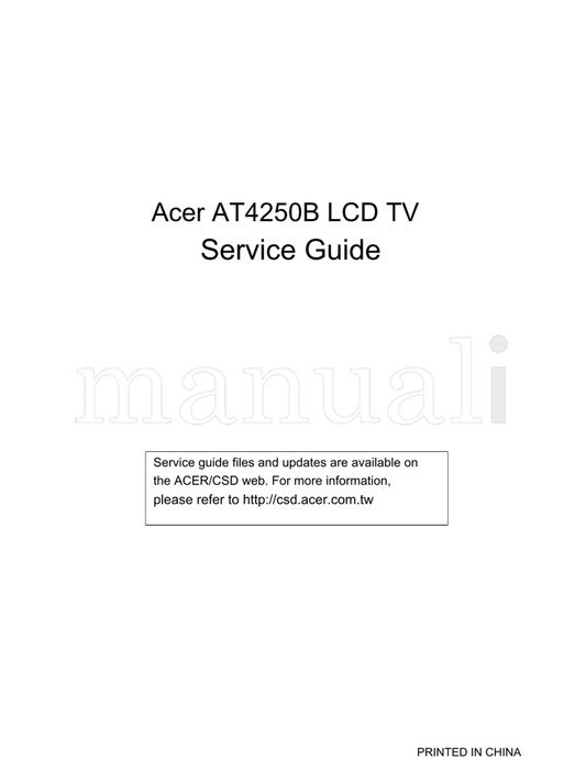 Acer AT4250B (39 pages) TV Service Manual