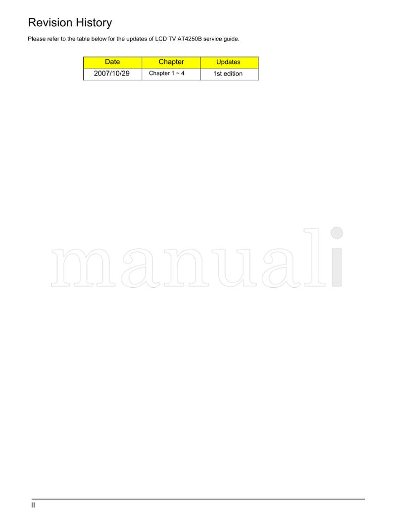 Acer AT4250B (39 pages) TV Service Manual