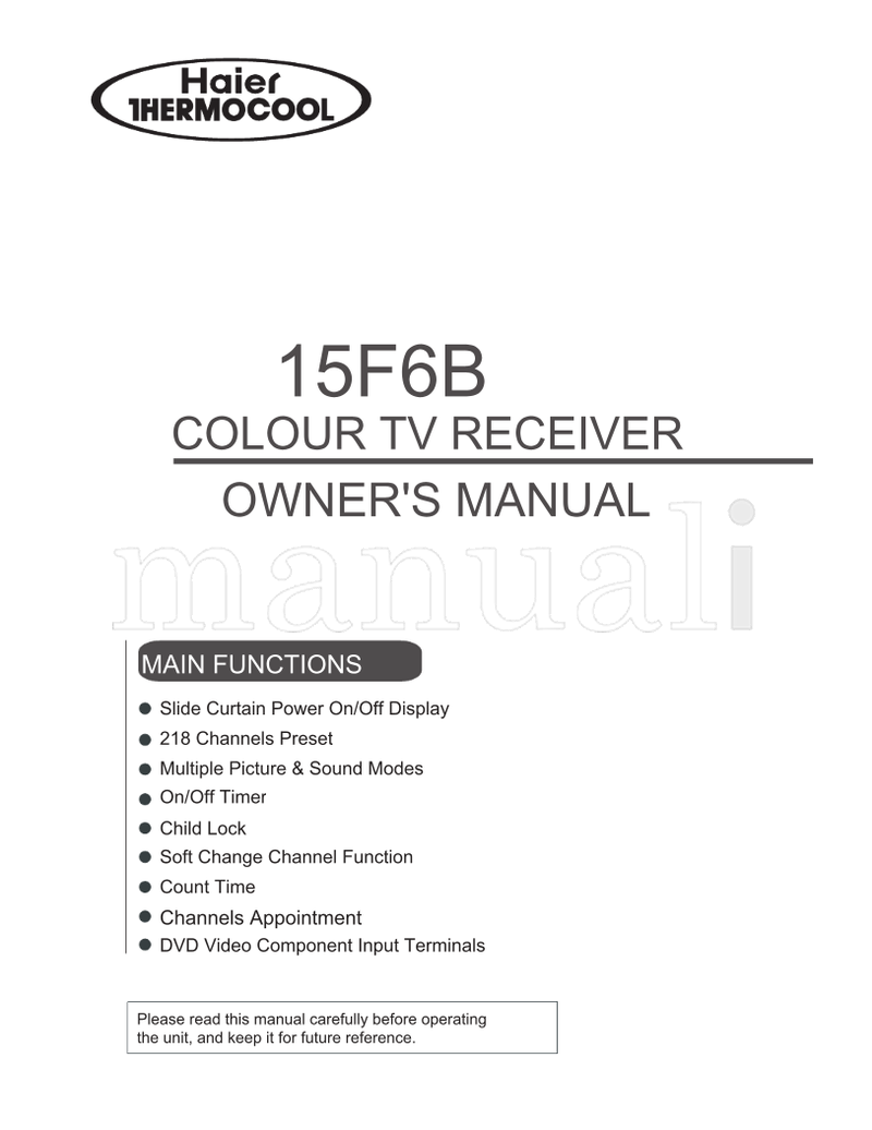 Haier 15F6B (32 pages) TV Operating Manual