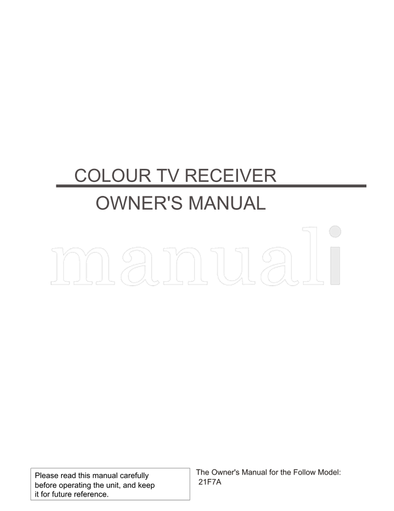 Haier 21F7A (31 pages) TV Operating Manual