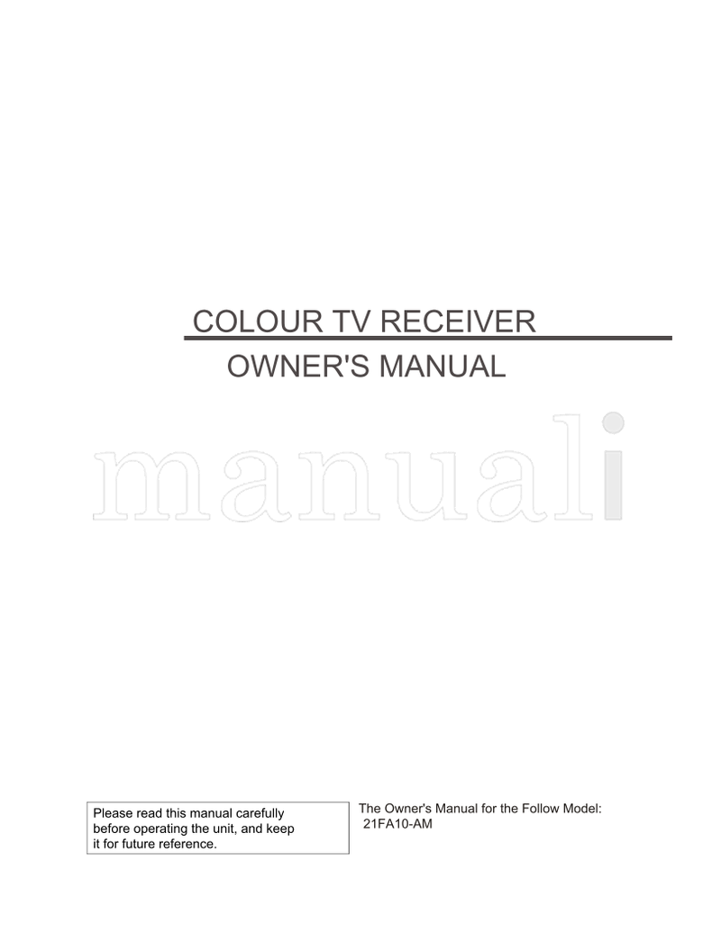 Haier 21FA10-AM (32 pages) TV Operating Manual