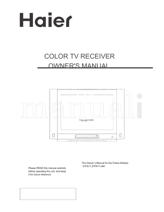 Haier 21FA11 21FA11-AM (26 pages) TV Operating Manual