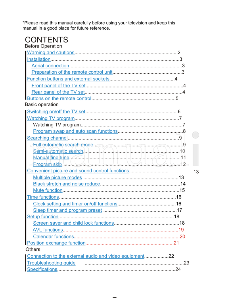Haier 21FA18-T 21FA12-T (28 pages) TV Operating Manual