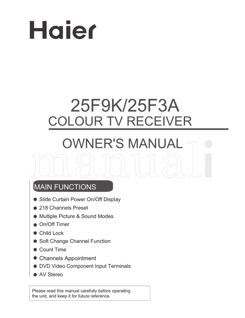 Haier 25F9K 25F3A (32 pages) TV Operating Manual