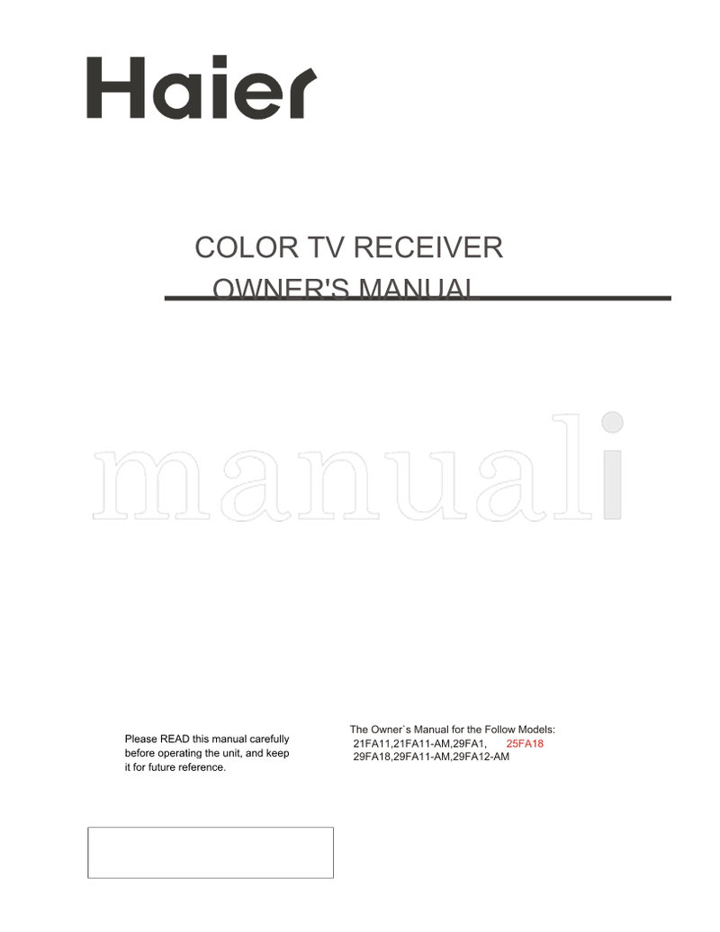 Haier 21FA11 21FA11-AM 29FA1 29FA18 29FA11-AM 29FA12-AM 25FA18 (28 pages) TV Operating Manual