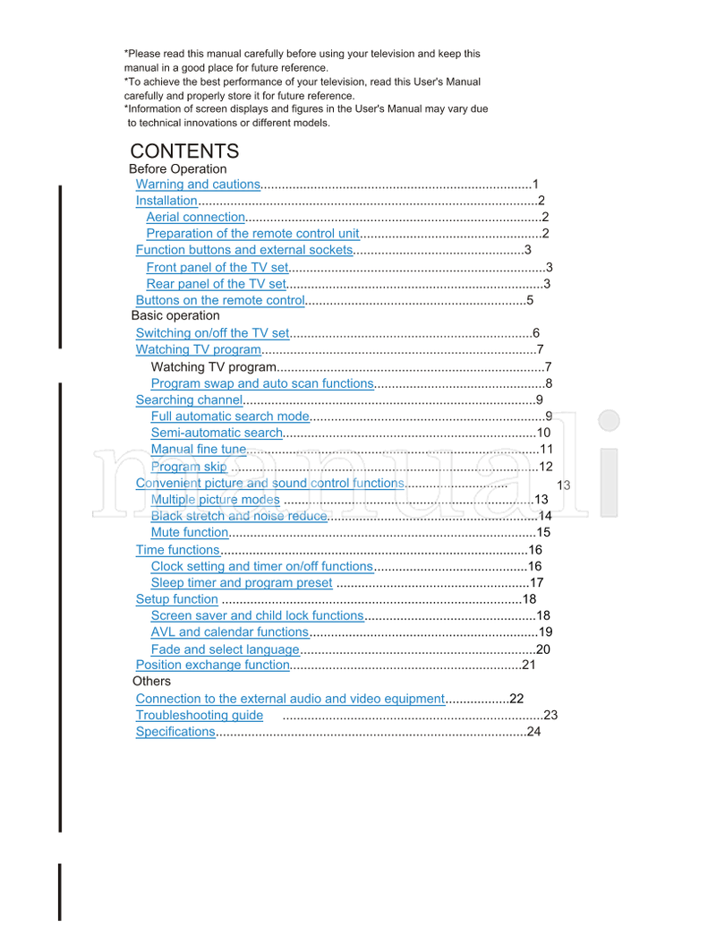 Haier 21FA11 21FA11-AM 29FA1 29FA18 29FA11-AM 29FA12-AM 25FA18 (28 pages) TV Operating Manual