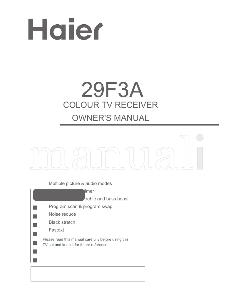 Haier 29F3A (32 pages) TV Operating Manual