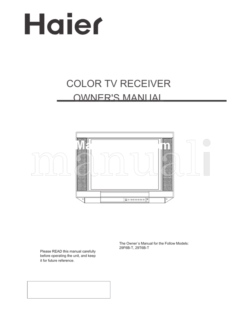 Haier 29F6B-T 29T6B-T (27 pages) TV Operating Manual
