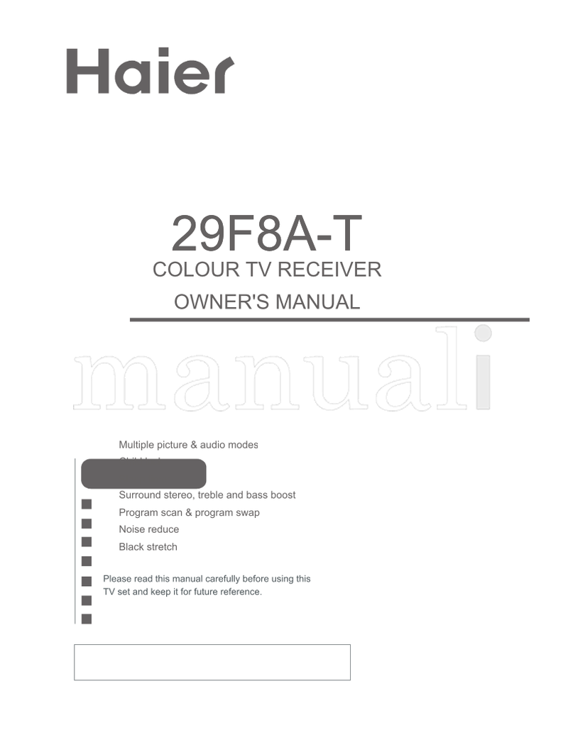 Haier 29F8A-T (28 pages) TV Operating Manual
