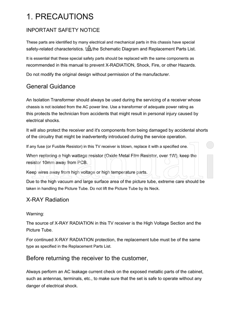 Haier 29F9B-P (48 pages) TV Service Manual