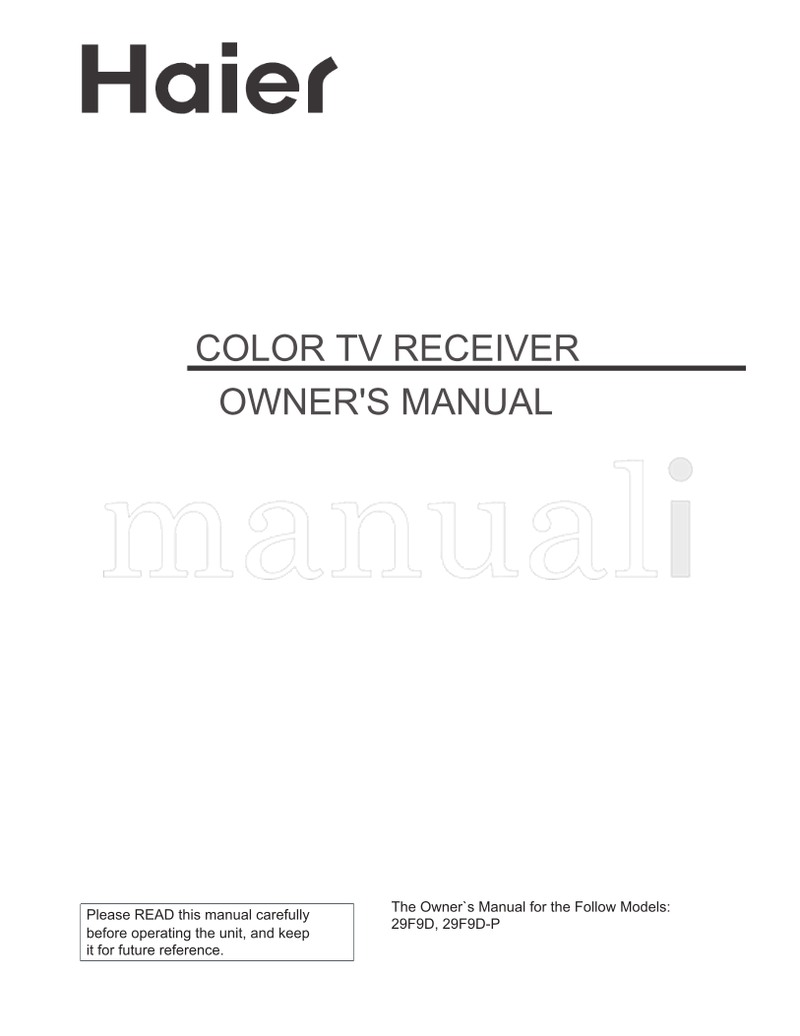 Haier 29F9D 29F9D-P (28 pages) TV Operating Manual