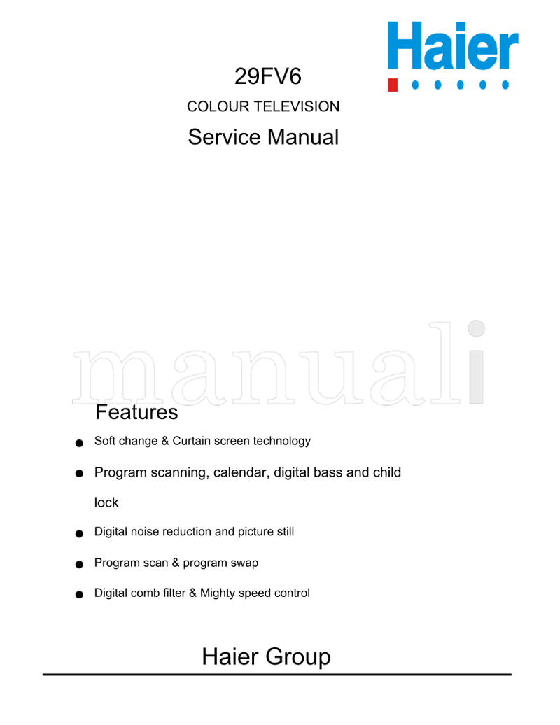 Haier 29FV6 (57 pages) TV Service Manual