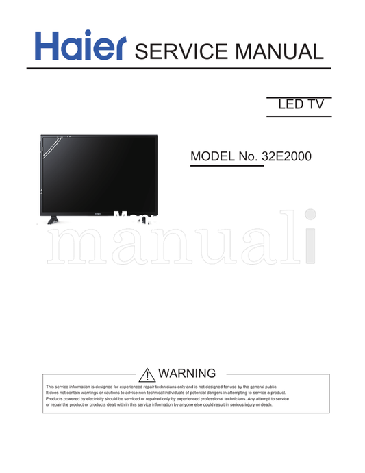 Haier 32E2000 (36 pages) Operating Manual