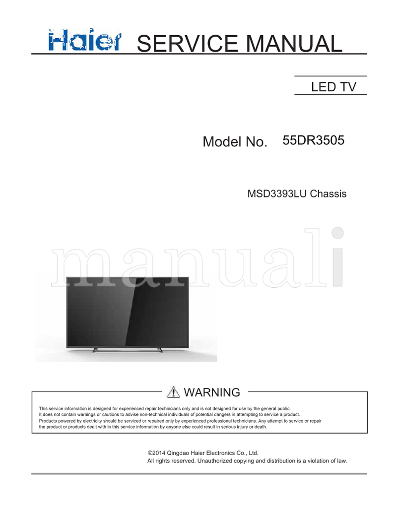 Haier 55DR3505 (51 pages) TV Service Manual