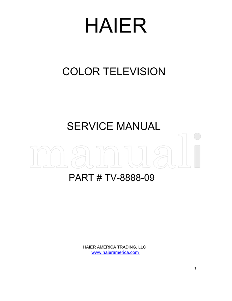 Haier 8888-09 27 pages TV Service Manual