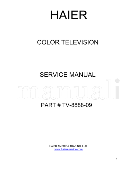 Haier 8888-09 27 pages TV Service Manual