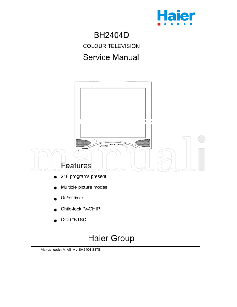 Haier BH2404D (42 pages) TV Service Manual