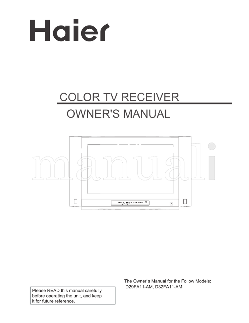 Haier D29FA11-AM D32FA11-AM (36 pages) TV Operating Manual