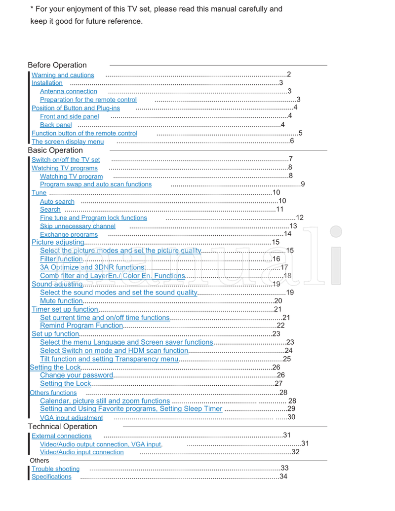 Haier D29FA11-AM D32FA11-AM (36 pages) TV Operating Manual