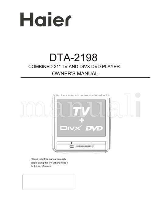Haier DTA-2198 (37 pages) TV Operating Manual